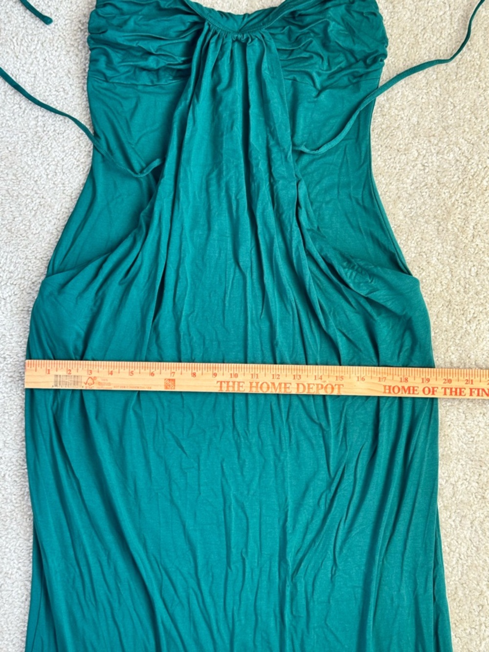 NWT HALARA Teal Strapless Halter Maxi Dress - Picture 5 of 6